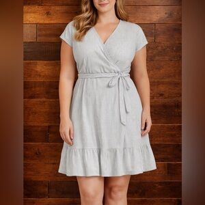 Seersucker Wrap Dress-sz 8-10